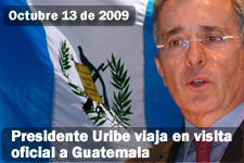Presidente Uribe viaja en visita oficial a Guatemala