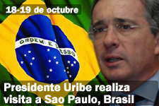 Presidente Uribe realiza visita a Sao Paulo, Brasil