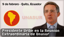 Presidente Uribe en la Reunión Extraordinaria de Unasur
