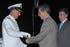 El Presidente Uribe entrega el bastón de mando al contralmirante Daniel Iriarte Alvira, quien ascendió al grado de vicealmirante de la Armada Nacional. El alto oficial se desempaña actualmente como Presidente de la Corporación de Ciencia y Tecnología para el Desarrollo de la Industria Naval, Marítima y Fluvial (Cotecmar).