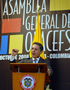 El Presidente Álvaro Uribe Vélez interviene ante la asamblea de la Organización Latinoamericana y del Caribe de Entidades Fiscalizadoras Superiores (Olacefs). El evento se celebró este martes 7 de octubre en la Cámara de Comercio de Bogotá.