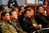 Los Altos Mandos Militares y de Policía escuchan la intervención del Ministro de Defensa, Gabriel Silva Luján, durante la segunda jornada de rendición de cuentas del Gobierno Nacional, celebrada este domingo 16 de agosto en los estudios de Rtvc en Bogotá.