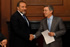 El Ministro de Relaciones Exteriores de Israel, Avigdor Liberman, fue recibido por el Presidente Álvaro Uribe Vélez, este martes en la Casa de Nariño, durante la visita que el diplomático cumple en Colombia. 