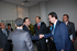 El Ministro de Comercio, Industria y Turismo, Luis Guillermo Plata, saluda al Alcalde de Sao Paulo, Gilberto Kassab, al iniciarse este lunes la jornada del Presidente Álvaro Uribe Vélez en Brasil.  