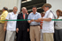 Inauguración de la Planta de Almidones de Sucre, este sábado en Corozal, por parte del Presidente Álvaro Uribe. Lo acompañaron el Ministro de Agricultura, Andrés Fernández; el Gerente de la compañía, Jaime Gómez, y el representante de la fábrica de Máquinas Industriales de Brasil, Wiland Schurt.