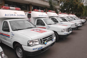 El Gobierno Nacional entregó este sábado 21 ambulancias para la red hospitalaria de Cundinamarca, poco antes de comenzar el Consejo Comunal de Gobierno que se realizó en Bogotá.   Foto: Fernando Ruiz Nieto - SNE